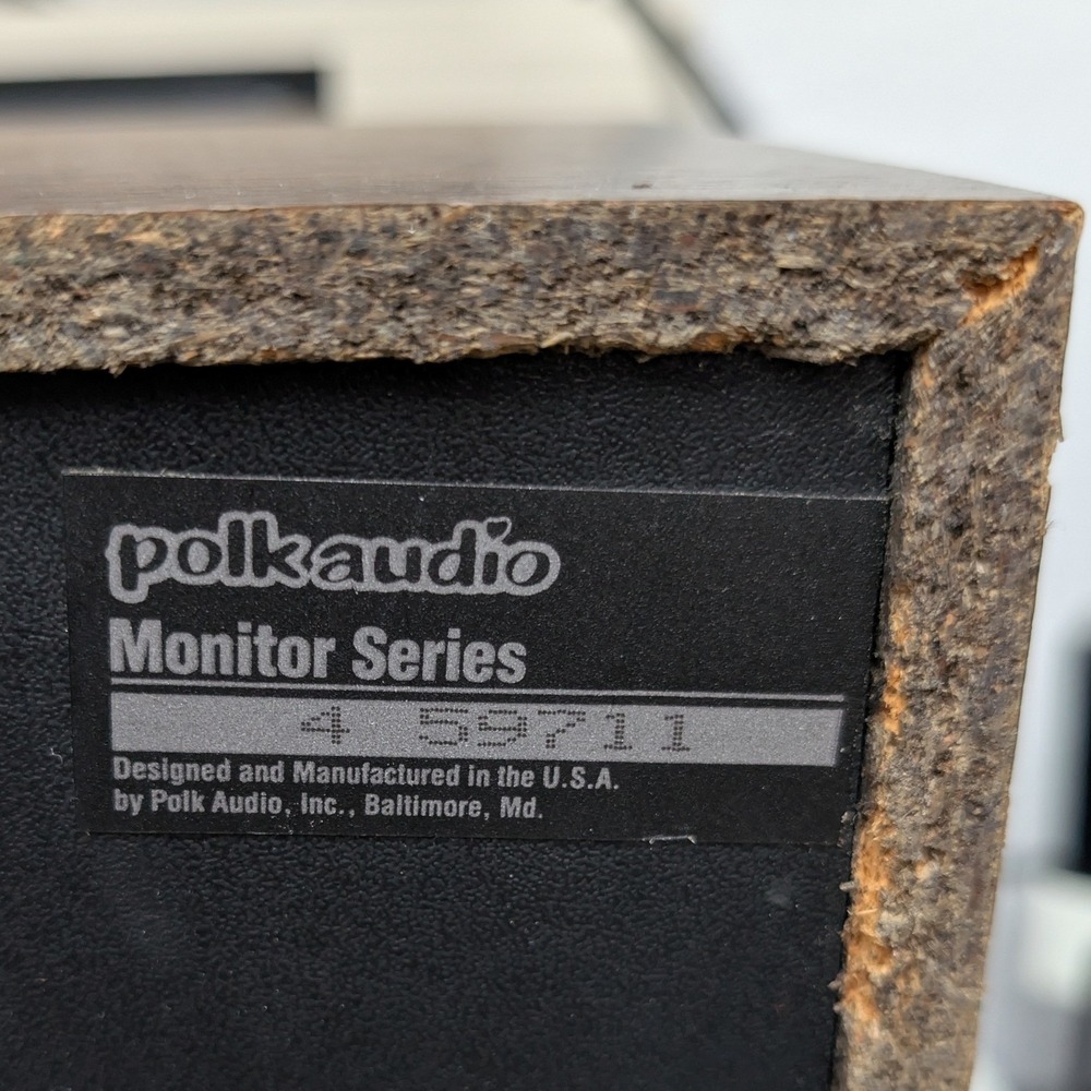 VTG Polk Audio Monitor Series 4 Bookshelf Speakers Brown Wood Grain Hi-Fi 80s - Picture 8 of 8